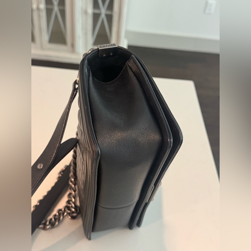 CHANEL Black Boy Bag with Silver Hardware - Picture 3 of 8